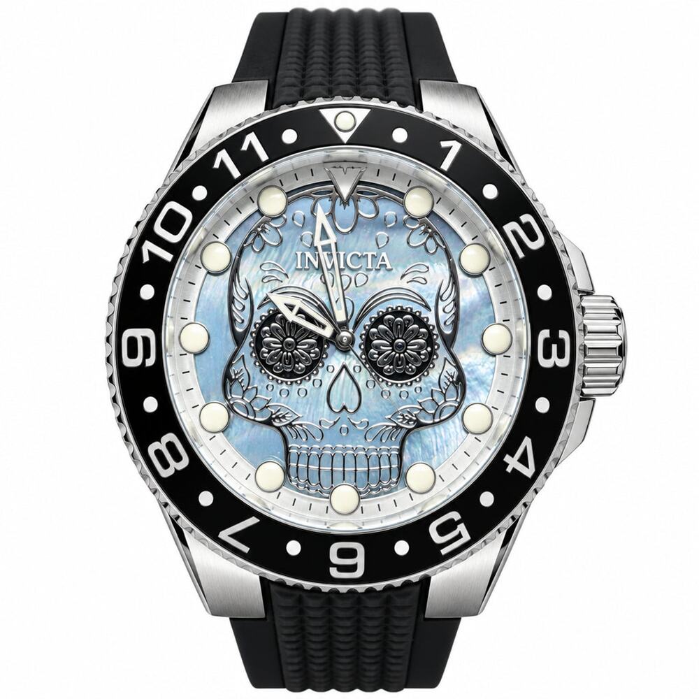 Invicta Aviator 36855 Dia De Los Muertos Sugar Skull 50mm Watch